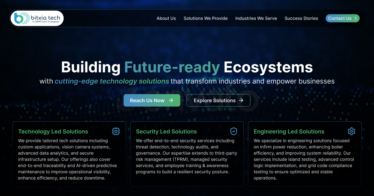Bitxia Tech – CMMI Level 3 IT Solutions | AI, IoT, Security ...